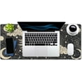 thumbnail image 4 of Astrology Sun with Moon Mouse Pad 35.4 X 15.7 Inch XXL Black Full Desk Mousepad Extended Large Non-Slip Rubber Base Waterproof Big Keyboard Mat with Stitched Edges for Gaming and Office, 4 of 6