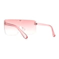 thumbnail image 2 of Colorful Flat Top Half Rim Large Shield 80s Plastic Sunglasses Pink, 2 of 4