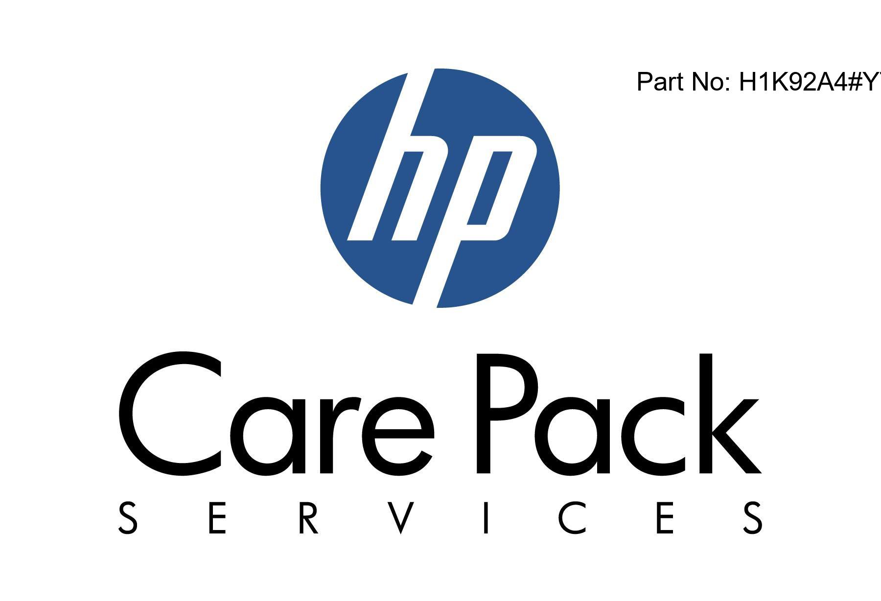 HP H1K92A4#YTW Proactive Care 24x7 Service - Extended service agreement - parts and labor - 4 years - on-site - 24x7 - response time: 4 h - for P/N: K2P85A, K2P85AR - image 1 of 1