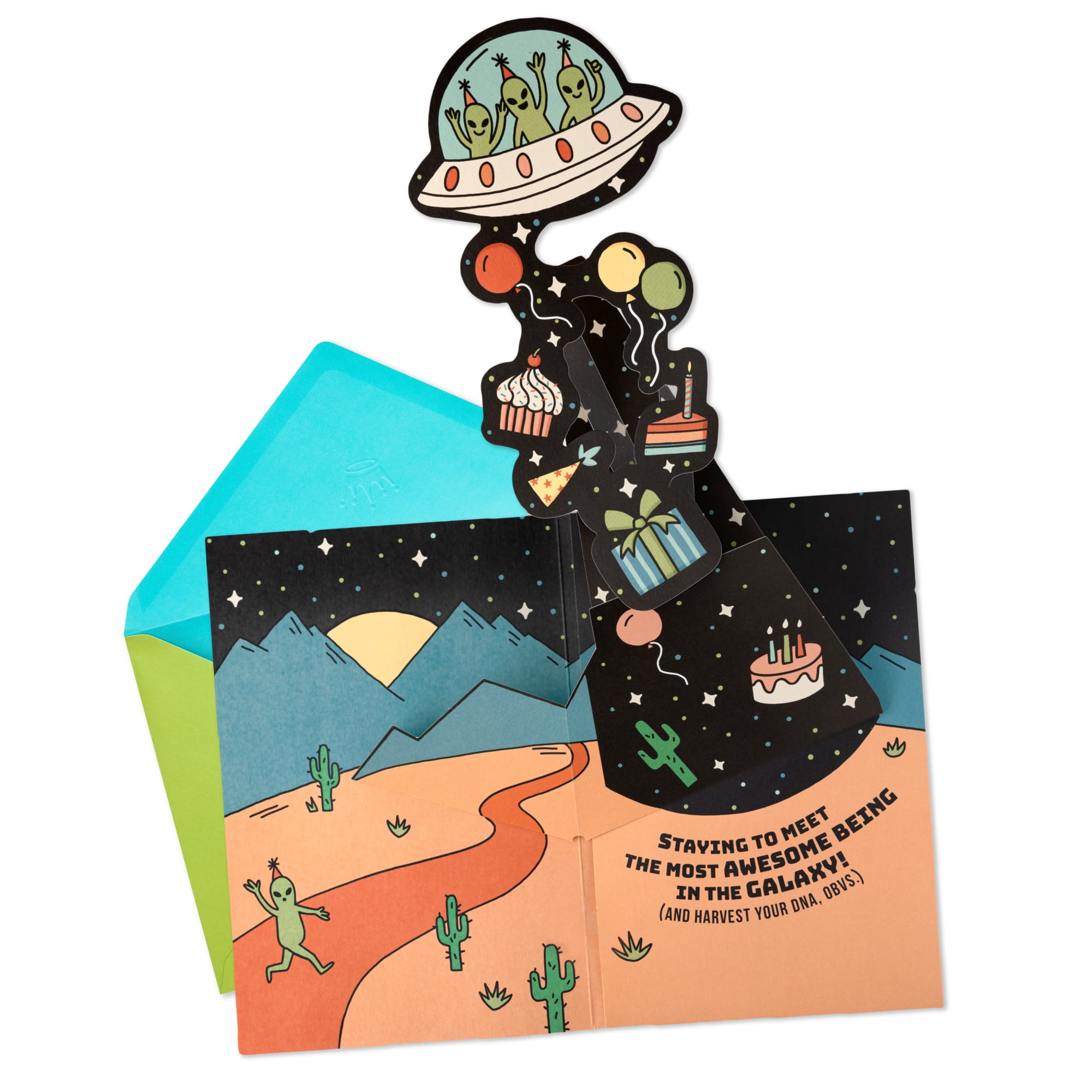 Hallmark Pop-Up Musical Birthday Card (Aliens Here for the Cake)