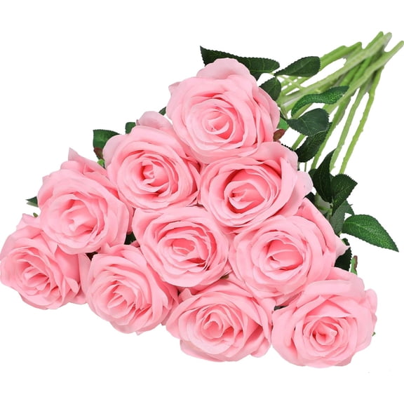 10pcs Artificial Silk Rose Flower Single Stem Lifelike Vintage Fake Rose for Wedding Bouquet Floral Arrangements Home Party Centerpiece Decoration