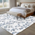 thumbnail image 4 of Blue Leaves Area Rugs 6'x9', Washable Small Throw Rugs for Kitchen Dining room, Summer Botanical Elegant Pastoral Indoor Outdoor Rug Non-Slip Low Pile Carpet Runner Reversible Floor Mats, 4 of 8