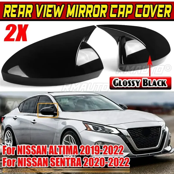 2x Car Side Rearview Mirror Cover Cap Mirror Shell Case Trim For NISSAN For ALTIMA 2019-2022 For SENTRA 2020-2022 Mirror Cover