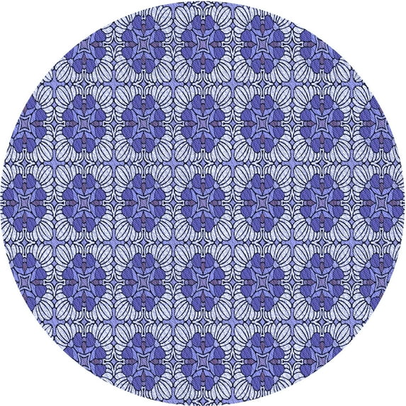 Ahgly Company Machine Washable Indoor Round Transitional Blue Angel Blue Area Rugs, 6' Round