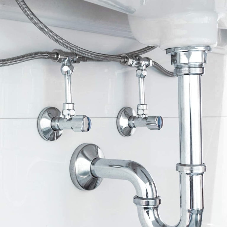 Braided Stainless Steel Faucet Supply Hose – 1/2" FIP To 1/2" FIP, Lead-Free, Leak-Proof, For Kitchen & Bathroom Faucets (1 Pair)