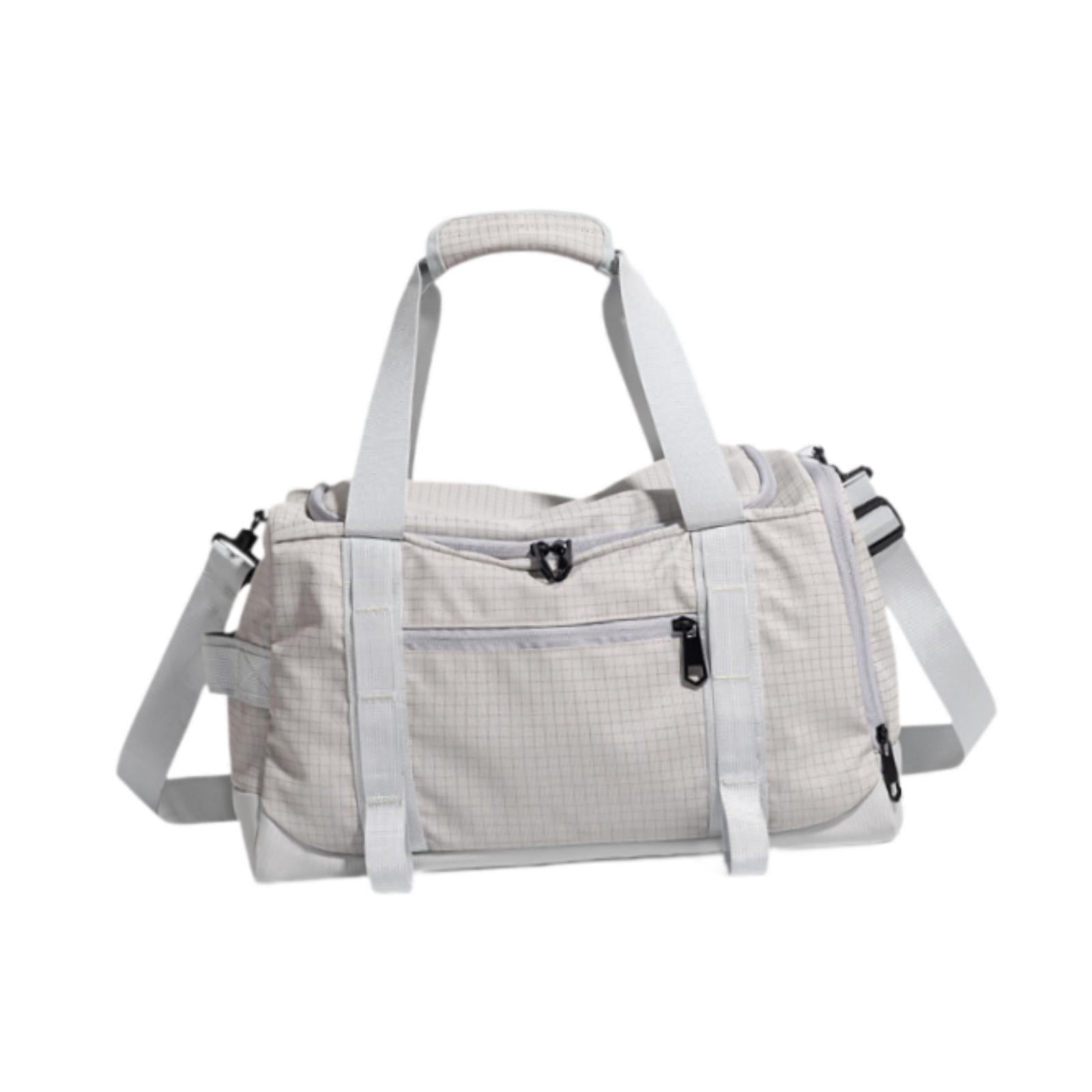 Dualoai Gym Bag Fitness with Shoe Compartment Easy to Carry Tote Water Resistance Sports Grey