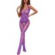 thumbnail image 1 of XmhyTop Medias de Cuerpo Completo, Bodysuit Mujer con Diseño Transparente y Elástico Alto Estampado Reticulado,El estilo A, Talla Única Púrpura, 1 of 5