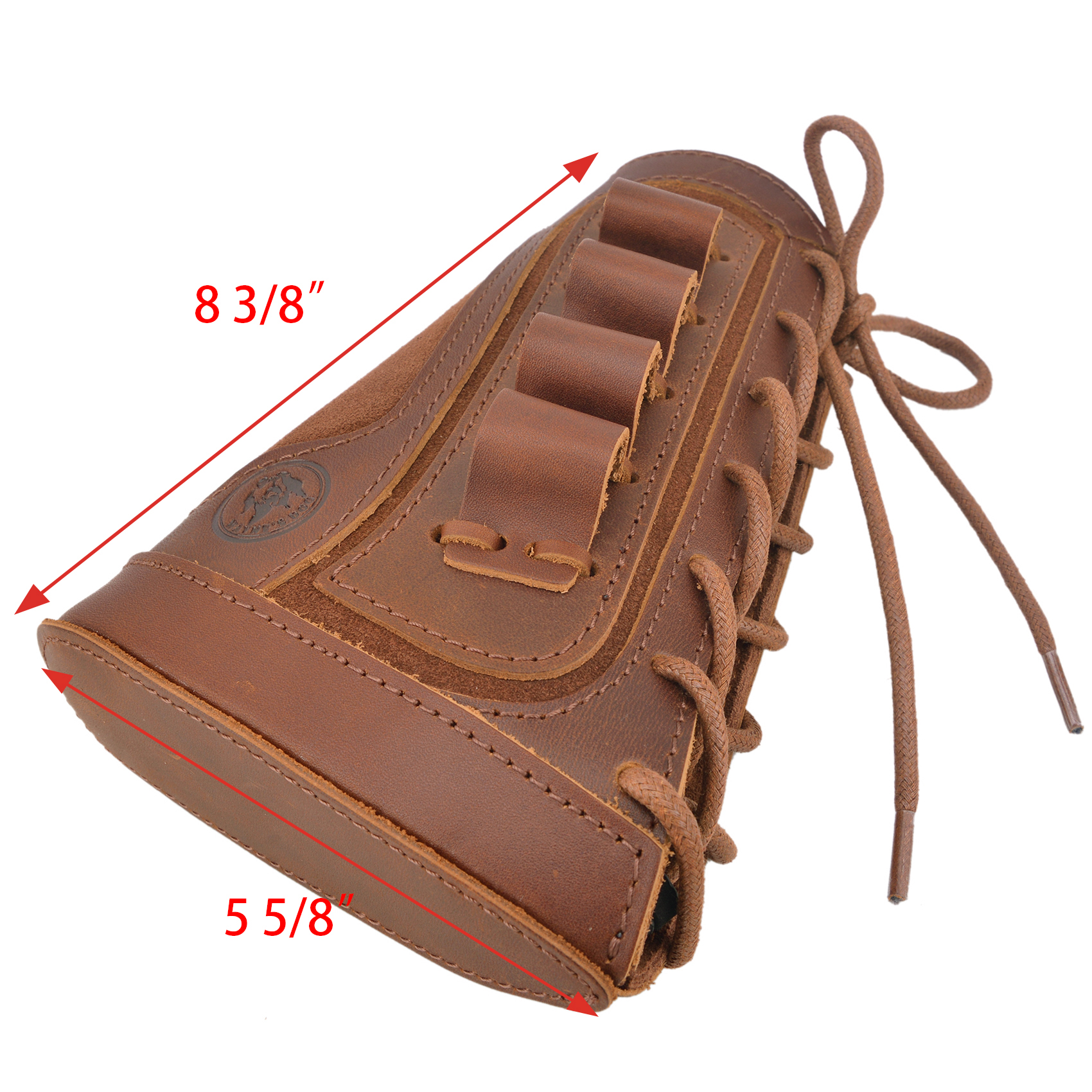 Cowhide Leather Shotgun Buttstock Shell Holder Pad for 16 Guage Right Handed Hunter Gift