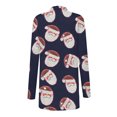thumbnail image 3 of Cárdigan de manga larga con estampado navideño de moda para mujer, chaqueta de poliéster para mujer, 3 of 6