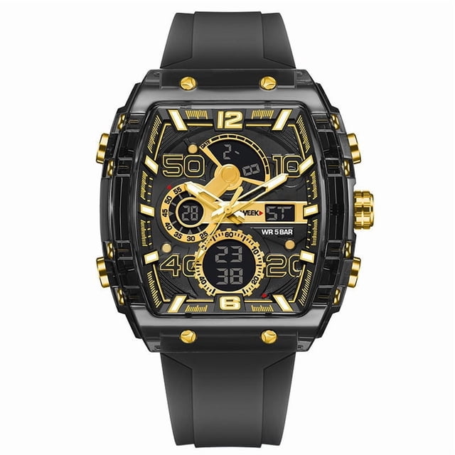 Digital Watch Men with LED Backlight Alarm Timer Stopwatch Multifunctional Sports Casual Timepiece