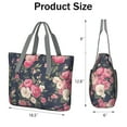 thumbnail image 3 of Tote Bag for Women - Pioneer Flower Shoulder Bag - Large Utility Work Duffle Bag with Zipper Handbag for Travel, Work, Sprots, 3 of 5