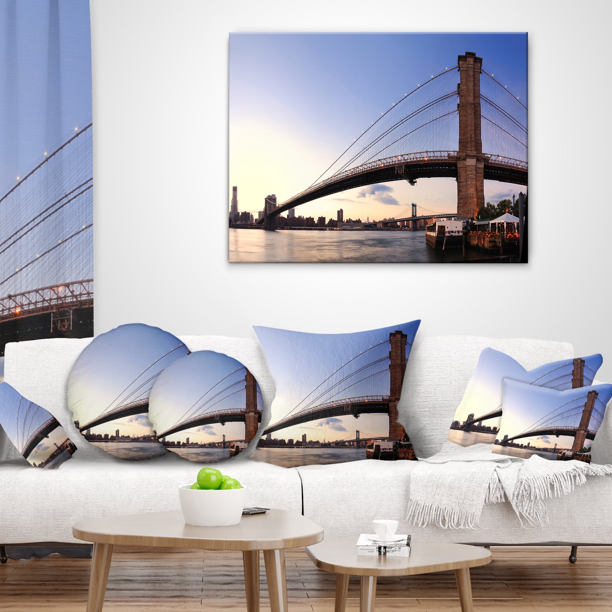 Designart 12" x 20" Multi-color Polyester Throw Pillow