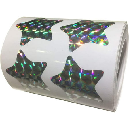 Metallic Shiny Silver Star Stickers 1.1inch Silver Foil Glitter Stars Labels for Kids Awards Decals 500Pcs