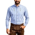 thumbnail image 4 of Oktoberfest Bavarian Shirt Men Multicolor Plaid Embroidered Button Down Shirt for Festive Stand Collar Tee Alternative with Unique Pattern Shirt Tops, 4 of 4
