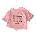 thumbnail image 4 of CYRBOKO Girls Outfit Sets, Cotton Elastic Waist Summer Short Sleeve T-shirts and Shorts Pink Size 2-3 T, 4 of 6