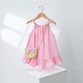 thumbnail image 2 of Wxirdiow Robe pour Bébé Fille, Robe d'Été Confortable et Respirante pour Filles, Robe à la Mode et Décontractée avec Sac, Rose, Taille 4-5 Ans, 2 of 3