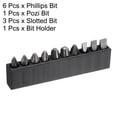 thumbnail image 3 of Uxcell 10pcs Puntas de Destornillador Phillips Pozi Ranurado PH0 PH1 PH2 PH3 PH4 PZ2 SL4 SL5 SL6 Acero S2 Vástago Hexagonal de 1/4" Puntas Magnéticas para Taladro Eléctrico con Soporte de Puntas, 3 of 7