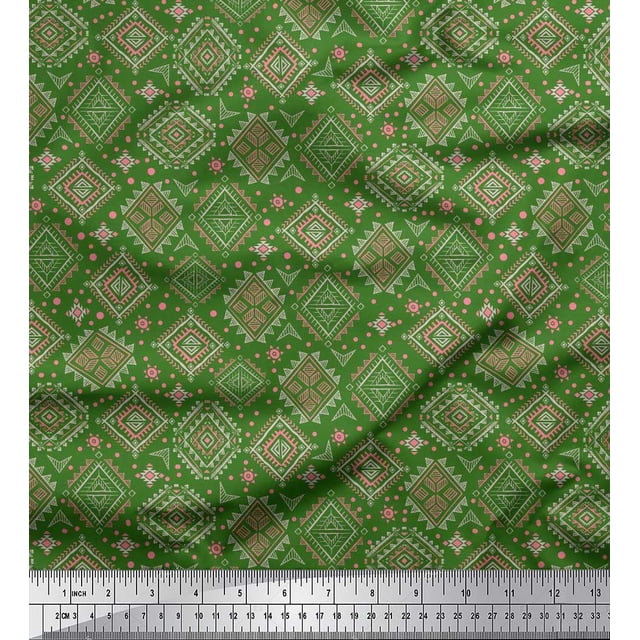 Soimoi Cotton Poplin Fabric Aztec Southwestern Print Fabric by The Yard 56 Inch Wide
