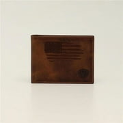 Ariat® Men's Brown USA Flag Leather Bi-Fold Wallet A3545602