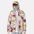 thumbnail image 4 of Goofa Butterflies and Vintage Printed Women's UPF 50+ Sun Protection Hoodie Jacket Lightweight Long Sleeve Sun Shirt for Women with Pocket Hiking Outdoor-Small, 4 of 9