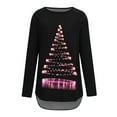 thumbnail image 4 of asdoklhq Christmas Plus Size Sweaters for Women Casual Long Sleeve Round Neck Pullover Loose Blouse Ethnic Style Printed ShirtsTops Black XL, 4 of 5