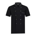 thumbnail image 1 of Chef Uniforms Women Short Sleeve Chef Coat Convenient and Durable Double Breasted Working Jacket Restaurant Kitchen Cooking Clothes Workwear Black L, 1 of 9
