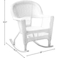 thumbnail image 3 of Jeco 3 Piece Resin Wicker Outdoor Patio Rocker Chair with End Table Set in White, 3 of 6