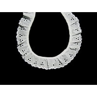 Altotux 1.5" White Gathered Ruffled Cotton Eyelet Lace Trim Lot Notions by 5 Yds