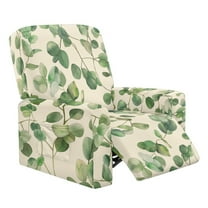 Xoenoiee Green Eucalyptus Leaves Pattern Recliner Chair Cover Stretch Sofa Slipcover Sofa Cover 4-Pieces Furniture Protector Couch Cover with Elastic Bottom