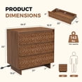 thumbnail image 3 of S-HOME 26.5" Modern Nightstand with Charging Station, 3 Drawers Wooden Bedroom End Table, 3 of 9