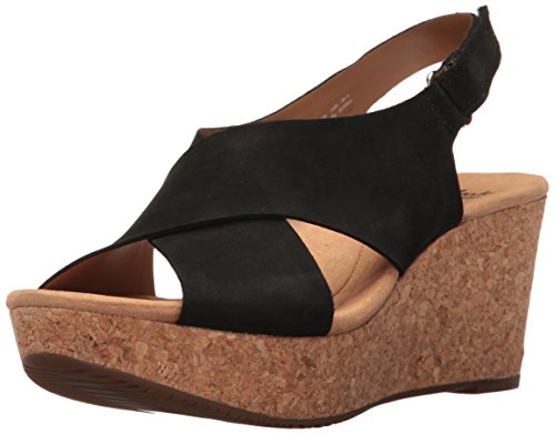 clarks women's annadel eirwyn wedge sandal black
