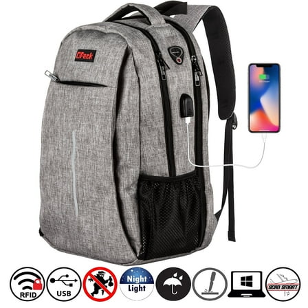 OPACK Durable RFID-Safe Large Capacity Travel Backpack with Laptop Compartment