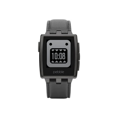 UPC 855906004245 product image for Pebble Steel Matte Black w/ Leather | upcitemdb.com