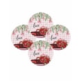 thumbnail image 7 of 13 Inch Round Placemats Set of 4, Valentine's Day Non Slip Heat Insulation PP Table Mats, Red Truck Roses Love Leaves Pink Plaid Washable Place Mats for Kitchen Dining Party Table Decor, 7 of 7