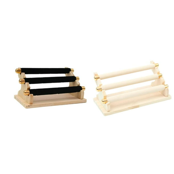 2 expositores de anillos independientes para encimeras de casa, organizador de decoración para dormitorio beis negro
