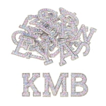 Uxcell Iron on Letter Pearl Letter Patches Rhinestone Color Gradient Light A-Z Glitter Pearls Alphabet Patches 26 Pack