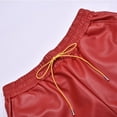 thumbnail image 5 of uikmnh Shorts for Men Men's PU Leather Shorts Zipper Straight Leg Short Pants Clubwear Size:M, 5 of 6