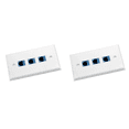 thumbnail image 1 of Lot de 2 Plaques Murales Ethernet 3 Ports, Plaque Murale RJ45 avec Insert de Coupleur en Ligne RJ45, Plaque Murale Cat6, 1 of 7