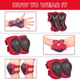 thumbnail image 5 of Knee Pads for Kids Elbow Pads Set Toddler Protective Gear Knee Pads for Girls Boys with Wrist Guards Red,2 x knee pads 2 x elbow pads 2 x wrist pads,Red, 5 of 6