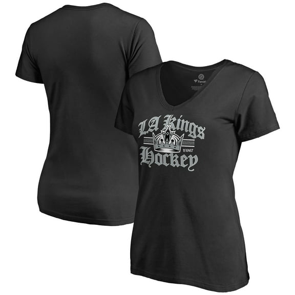 Women's Black Los Angeles Kings Hometown Collection The Crown V-Neck T-Shirt