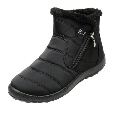 

Waterproof Snow Boots For Women Winter Warm Waterproof Cotton Shoes Nylon Snow Ankle Short Boots Botas Black 35 Hxroolrp