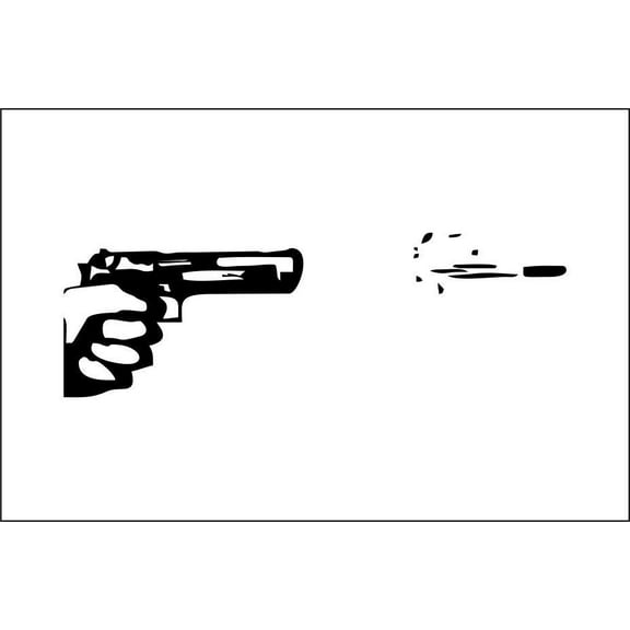 Gun Shooting Apple - MacBook Decal