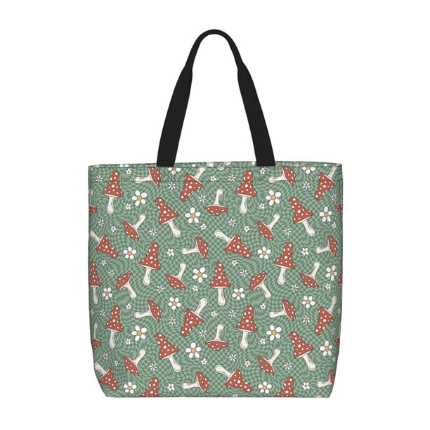 Easygdp Retro Hippie Groovy Mushroom Bolsa Tote para Mujer, Bolso de Hombro para Trabajo, Playa, Viajes, Compras y Supermercado