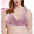 thumbnail image 4 of Women's Push Up Bras Full Coverage Lace Pure Color Front Closure Nylon Sexy 1pc Bras & Bralettes Plus Size 26s, 4 of 5