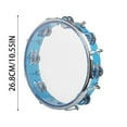 thumbnail image 2 of 10 Inch Handheld Tambourine Double Jingle Percussion Instrument for Kids Adults Performances Music Education Toy Instrument, 2 of 3