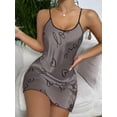 thumbnail image 4 of Heart Print Nightdress, Elegant Scoop Neck Criss Cross Back Sleep Dress, Women's Sleepwear & Dresses, 4 of 5