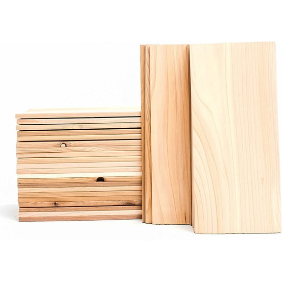 Wildwood Grilling Bulk 30 Pack Cedar Grill Planks - 5x11 for Salmon, Chicken, Fruits & Veggies