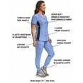 thumbnail image 3 of Green Town Scrubs for Women Scrub Set - Jogger Pant and Comfort Stretch V-Neck Top, 5 Pockets, Easy Care Uniforms, 3 of 8