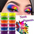 thumbnail image 2 of Polvo de sombra de ojos para decoración de uñas, pigmento de neón de larga duración, resistente al agua, fácil de usar, herramienta de maquillaje de ojos, 6 colores qym unisex, 2 of 2