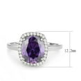 thumbnail image 2 of Womens Silver Rings High polished (no plating) Stainless Steel Ring with AAA Grade CZ in Amethyst DA385, 2 of 5